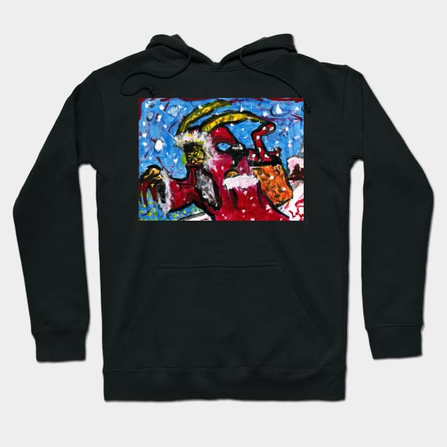 Krampus on the rooftops Hoodie by lowen morrison